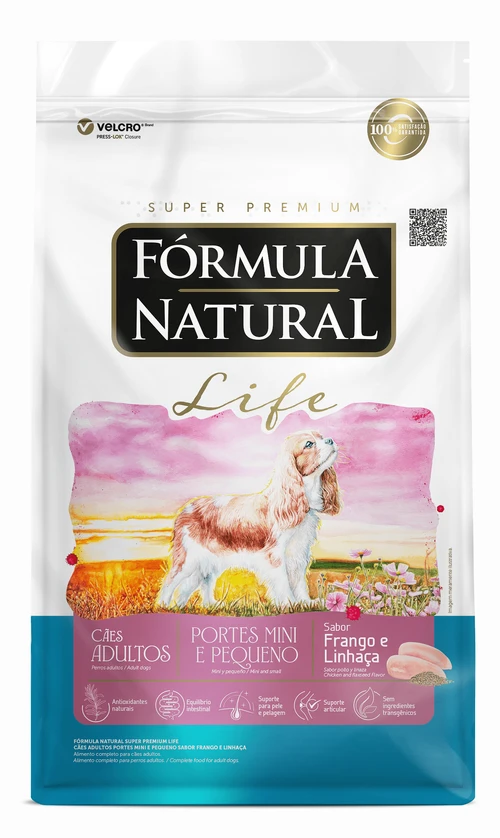 Ração Fórmula Natural Life Super Premium Cães Adultos Mini e Pequena