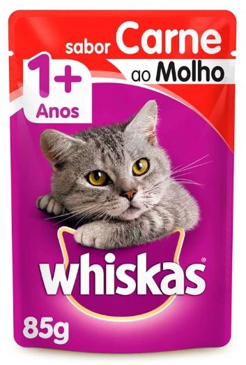 Ração Úmida Whiskas Sachê Carne ao Molho para Gatos Adultos
